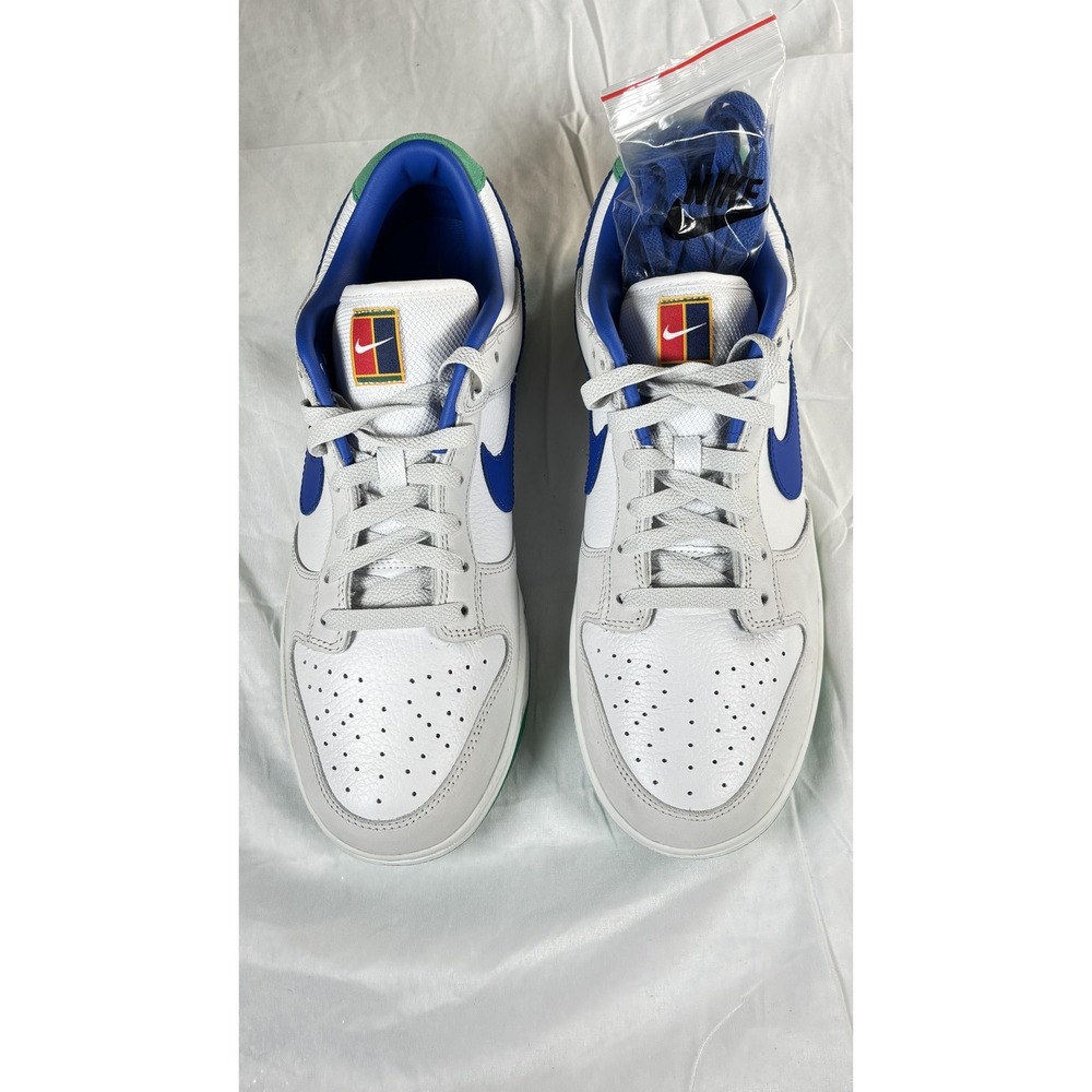 Nike Dunk Low Retro Shoes Mens Size 10.5 White Blue Green Leather New Colorblock